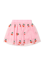 Stella McCARTNEY Kids - Поли - Pink Tulle Cherries Skirt - Love|Labels