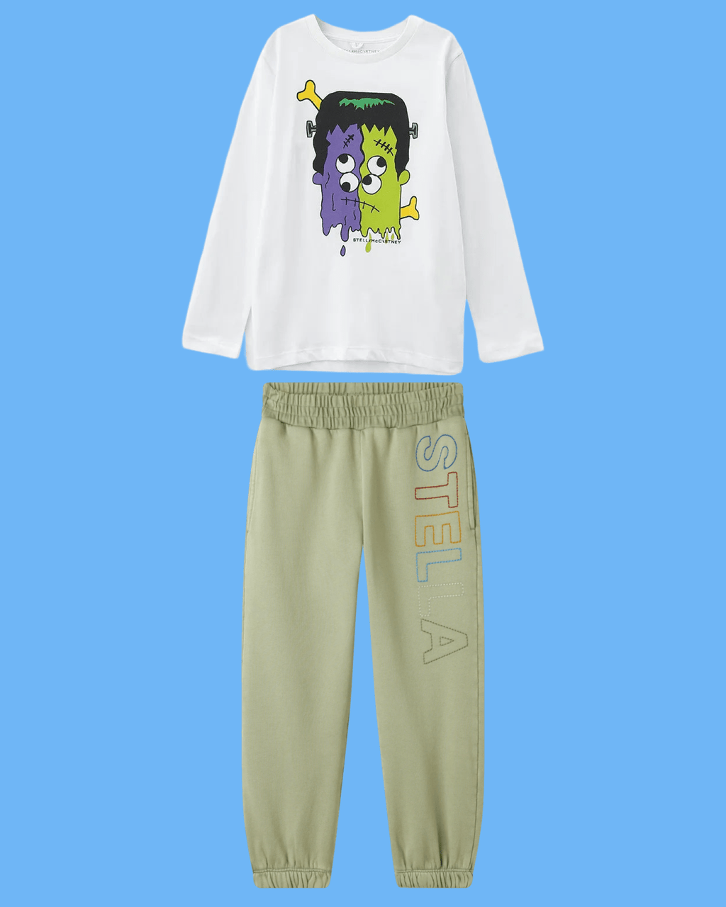 Stella McCARTNEY Kids - Панталони - Sports Green Sweatpants - Love|Labels