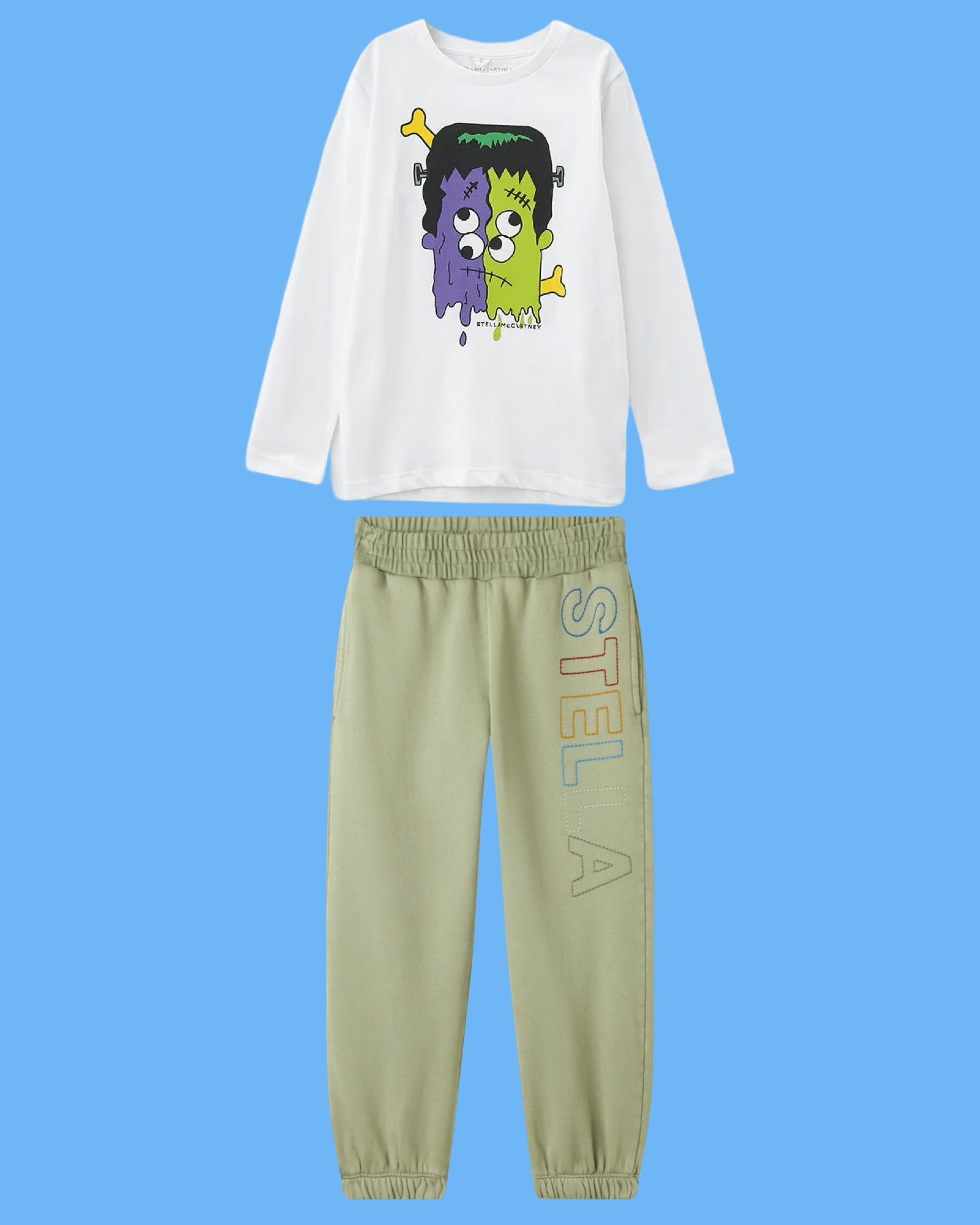 Stella McCARTNEY Kids - Панталони - Sports Green Sweatpants - Love|Labels