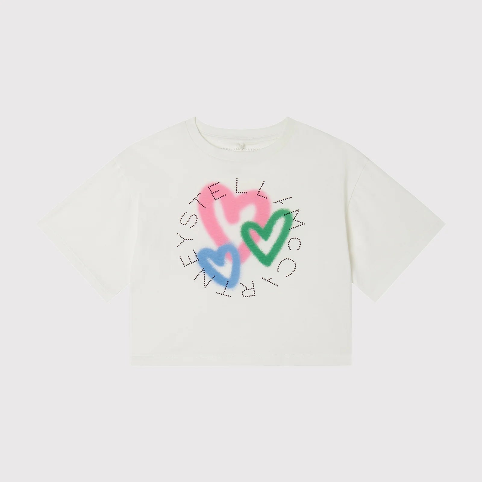 Stella McCARTNEY Kids - Тениски - Spray Hearts Logo T-Shirt - Love|Labels