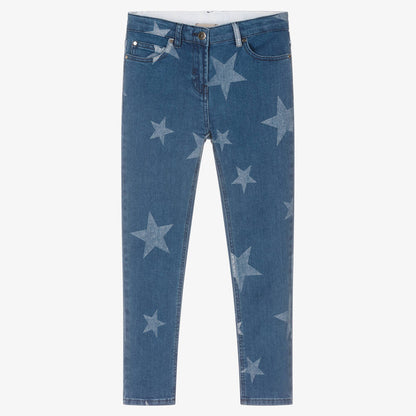 Blue Star Print Skinny Jeans