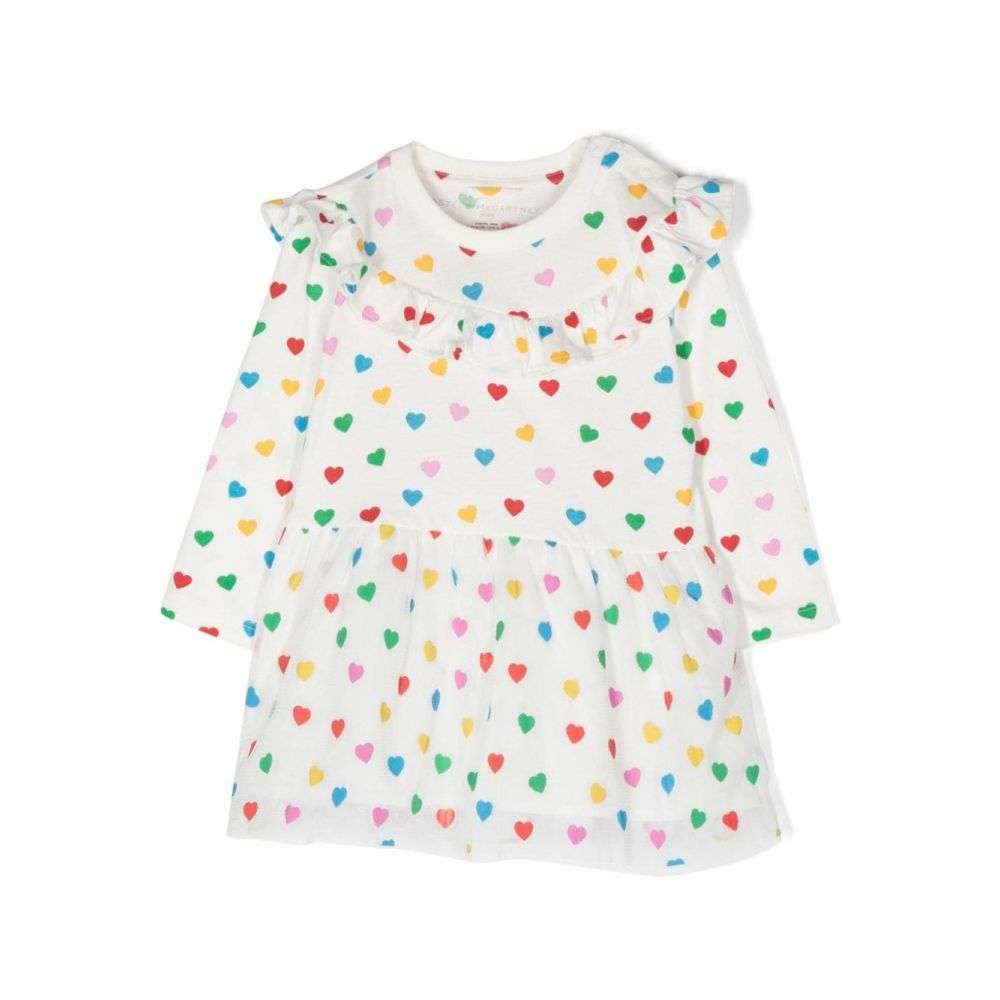 Stella McCARTNEY Kids - Рокли - White Heart Print Dress - Love|Labels
