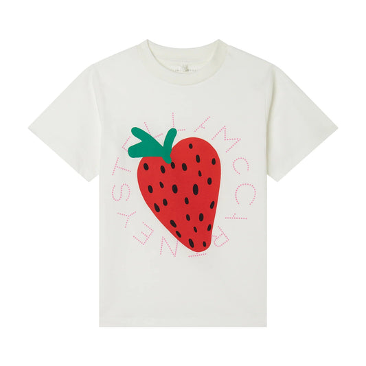 Stella McCARTNEY Kids - Тениски - White Strawberry T-Shirt - Love|Labels