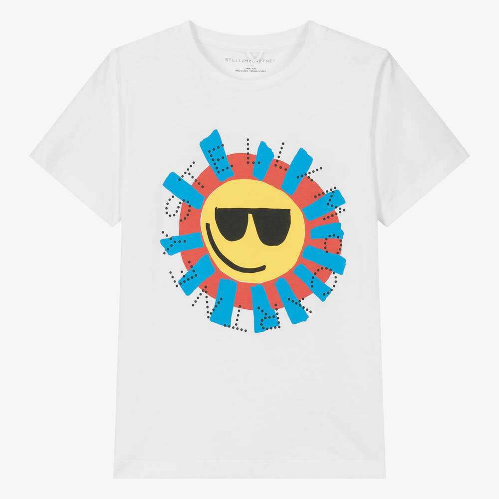 Stella McCARTNEY Kids - Тениски - White Sun Cotton T-Shirt - Love|Labels