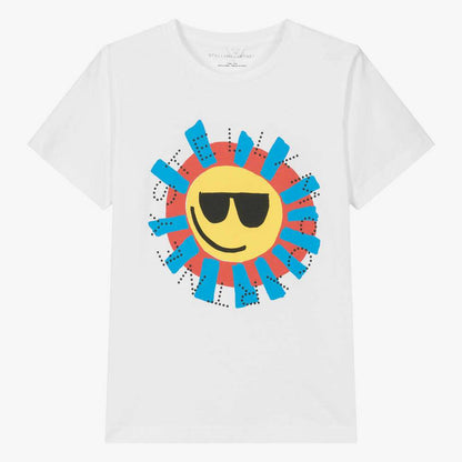 Stella McCARTNEY Kids - Тениски - White Sun Cotton T-Shirt - Love|Labels