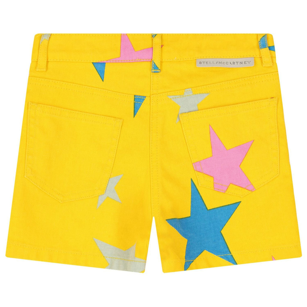 Stella McCARTNEY Kids - Шорти - Yellow Denim Stars Shorts - Love|Labels