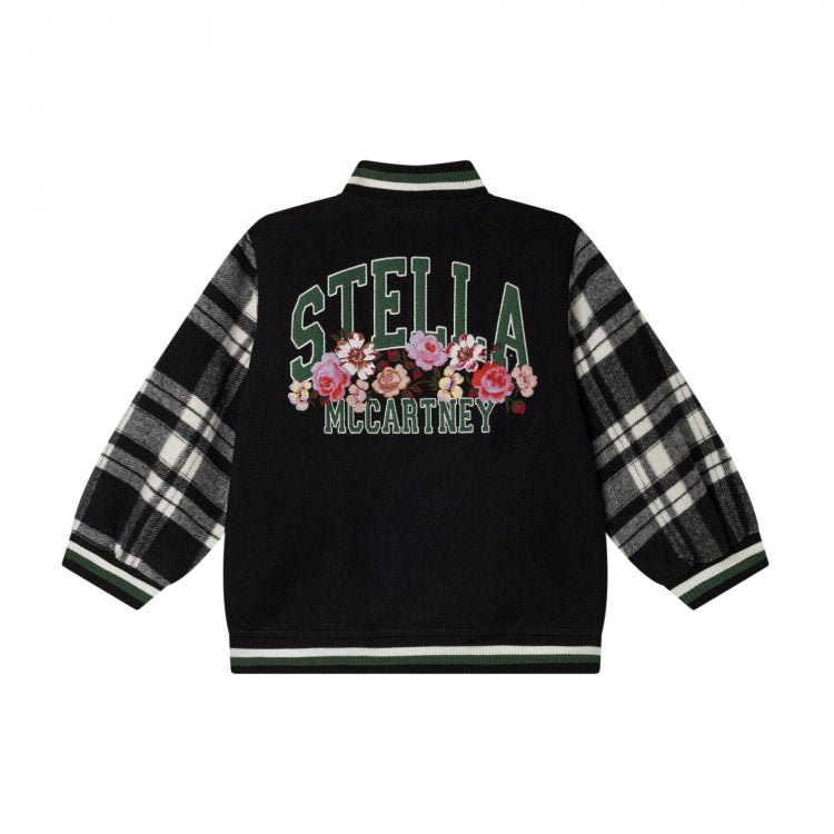 Black Bomber Jacket With Embroidery