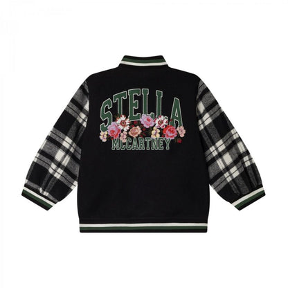 Black Bomber Jacket With Embroidery