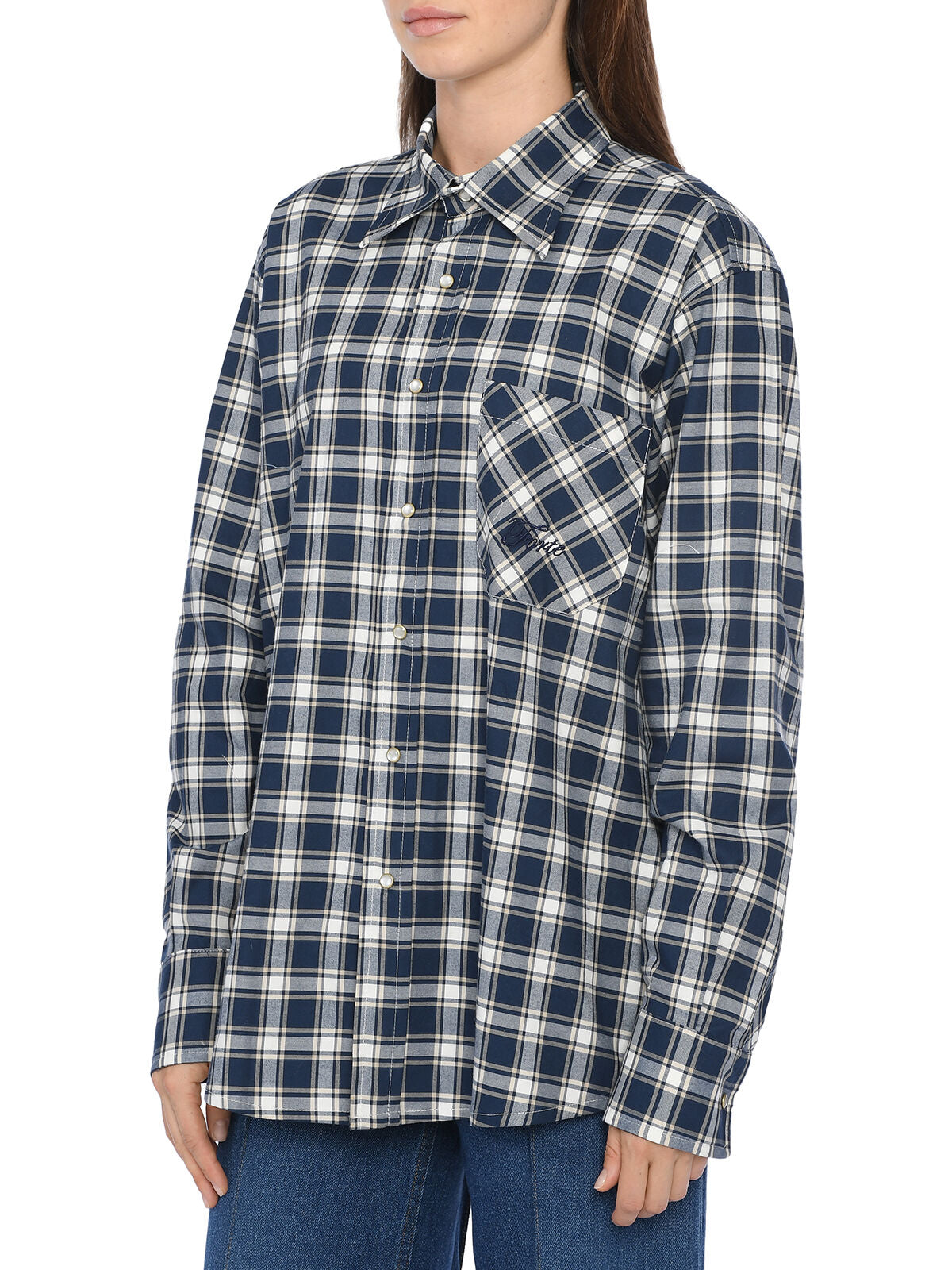 Plaid Shirt With Embroidery
