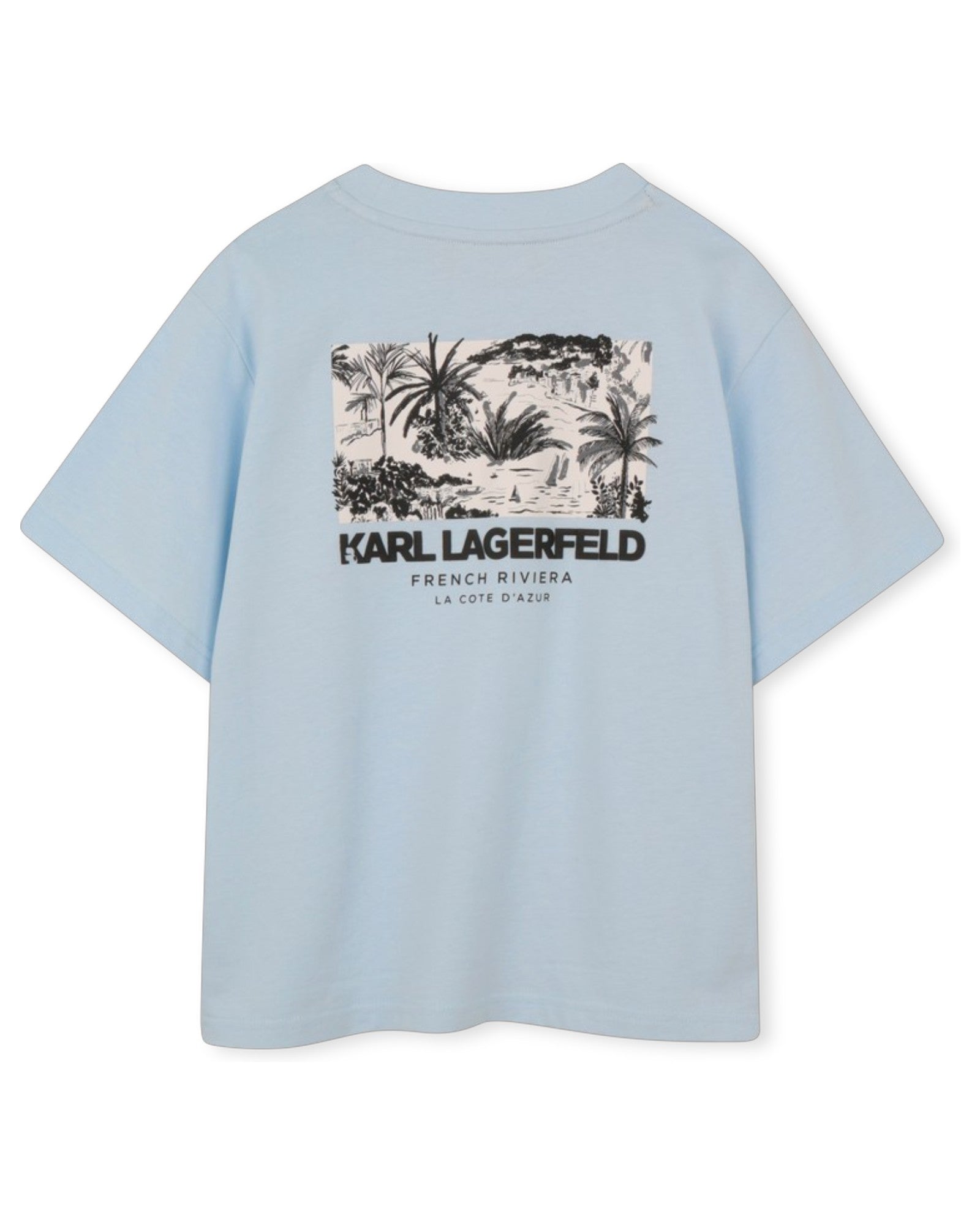 Light Blue Back Print T-Shirt