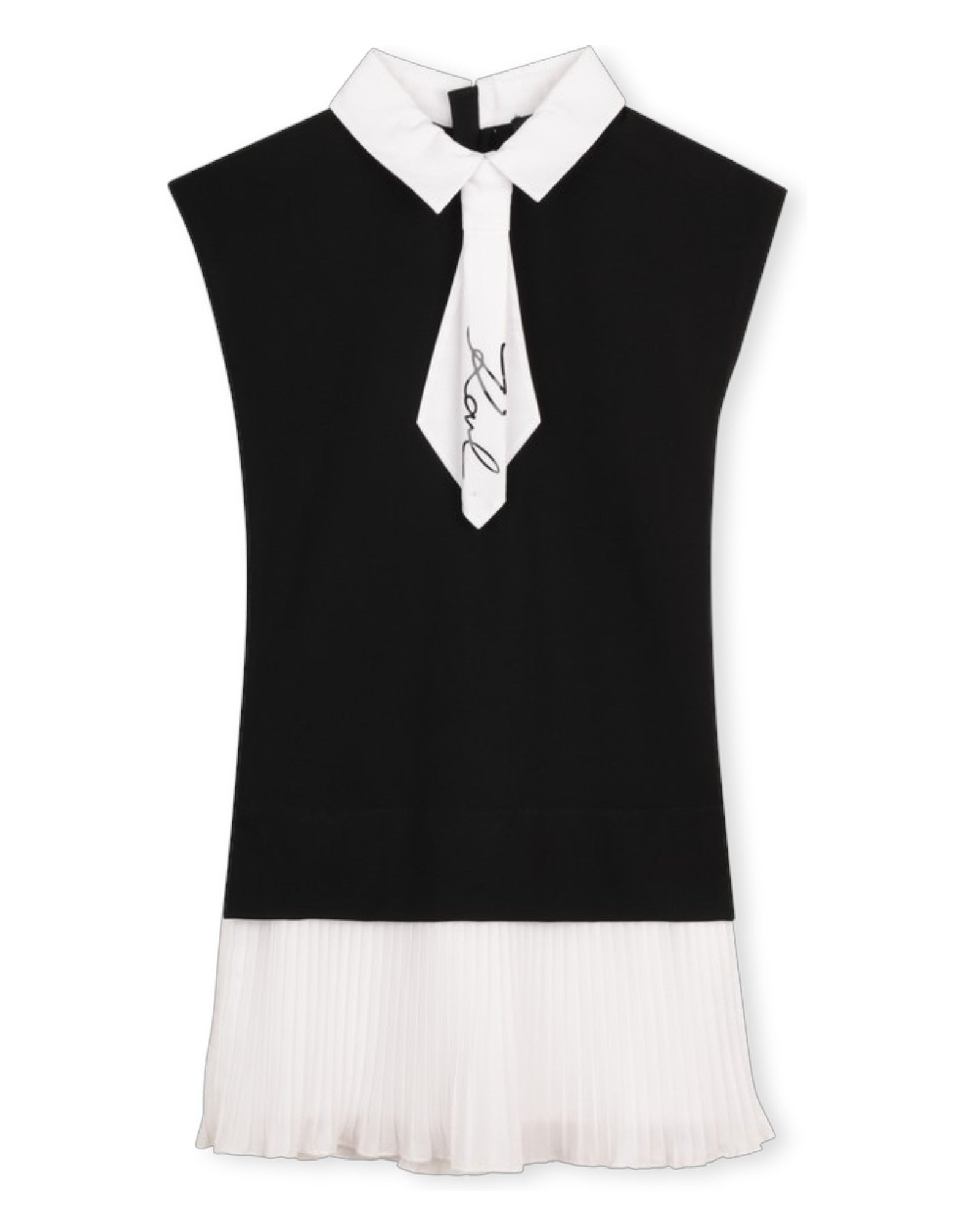 Black And White Short Sleeve Dress