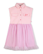 Bi-Material Pink Dress