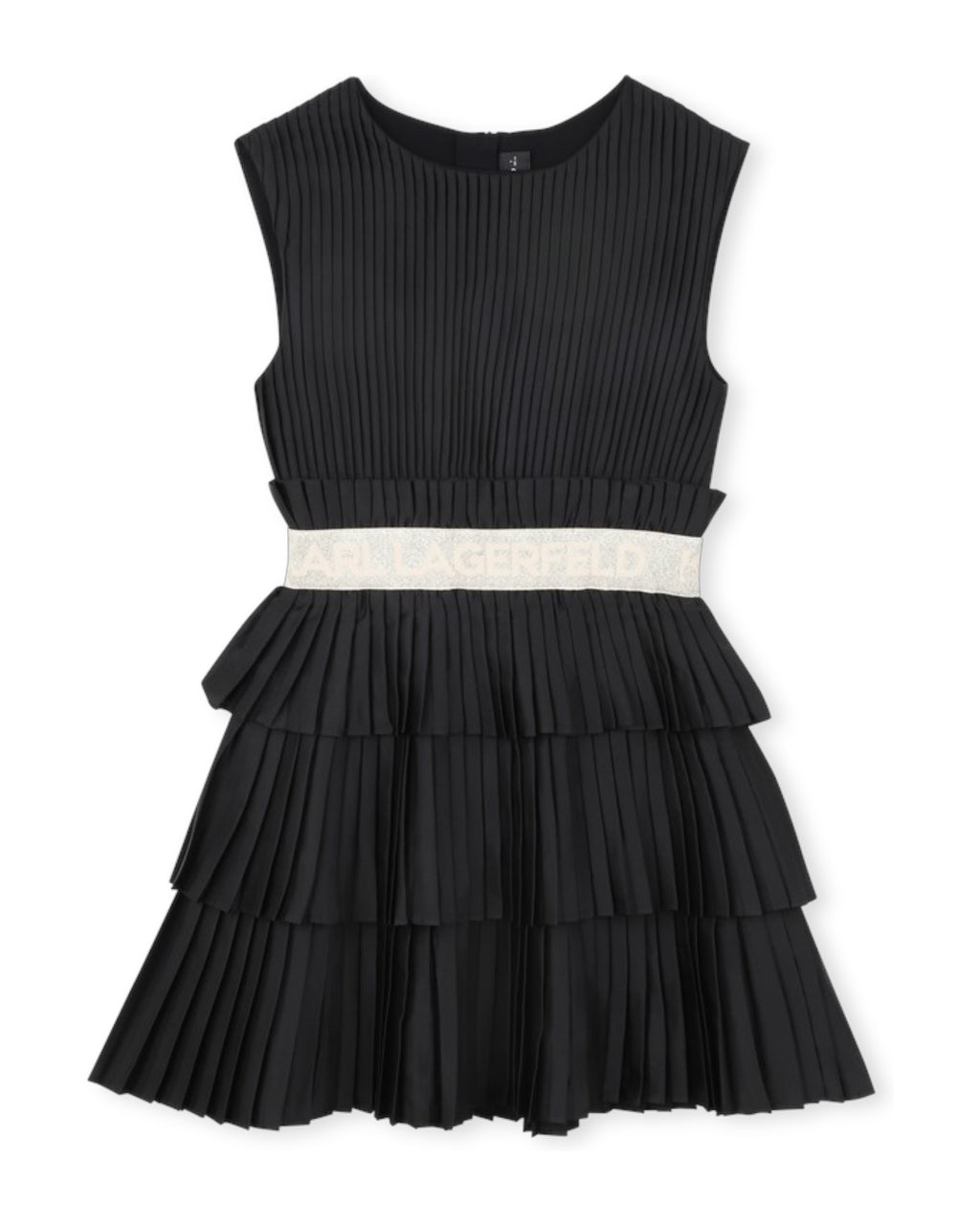 Pleated Short-Sleeve Dress