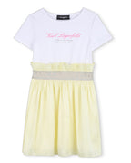 Bi-Material Short-Sleeve Dress