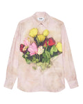 Pink Poplin Shirt With Print