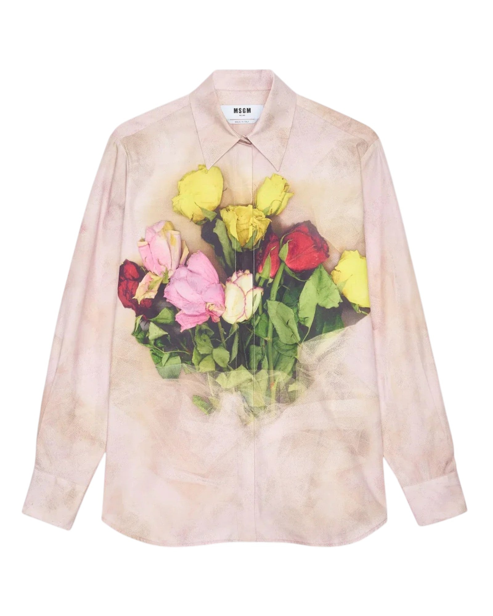 Pink Poplin Shirt With Print