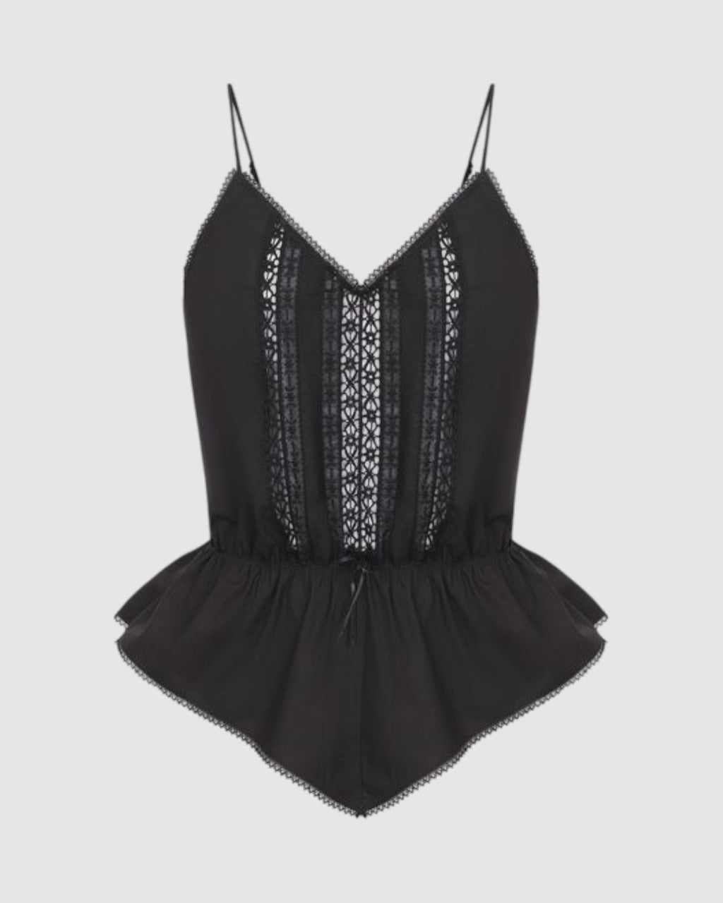 Black Cotton Poplin Top