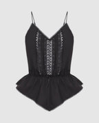 Black Cotton Poplin Top