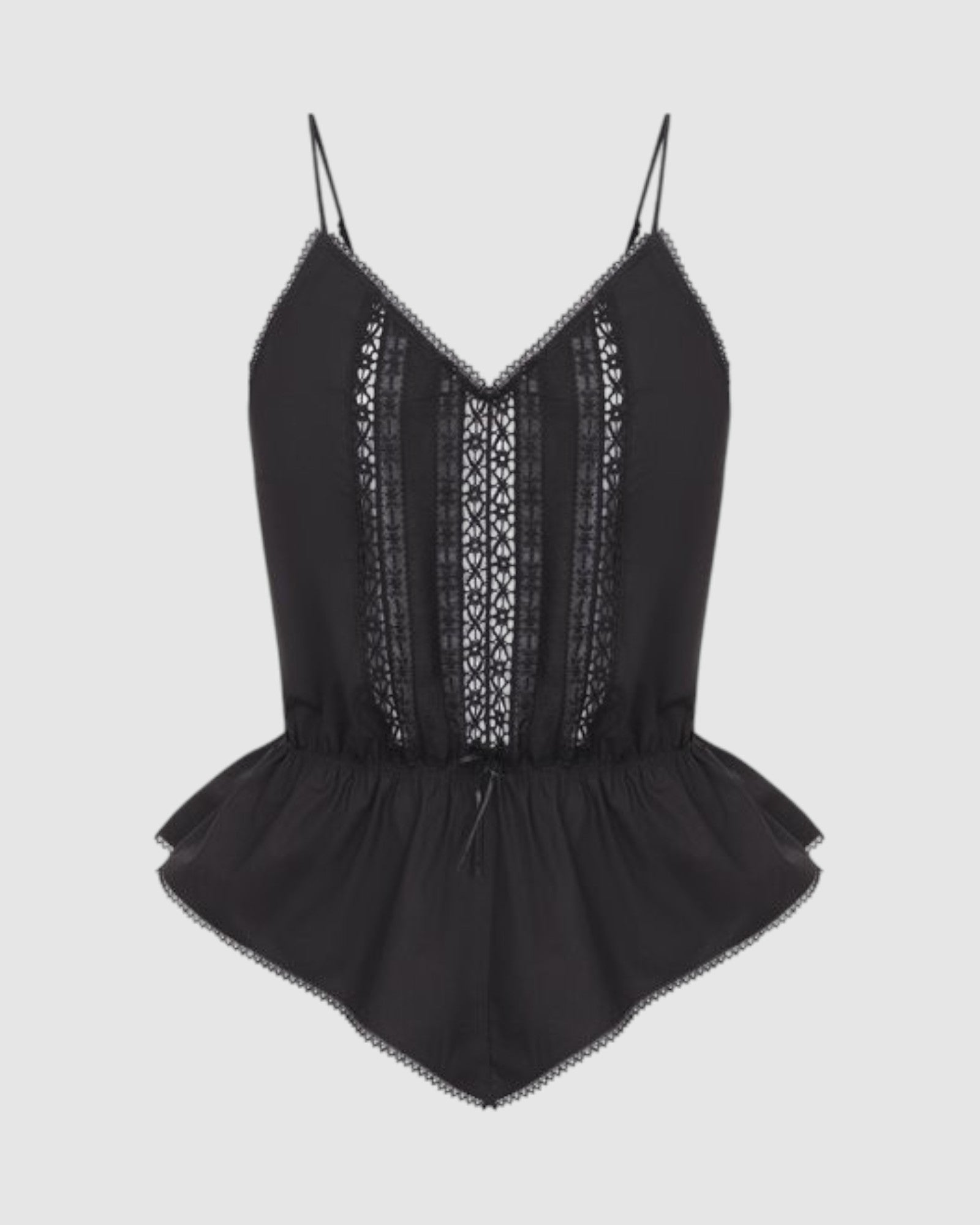 Black Cotton Poplin Top