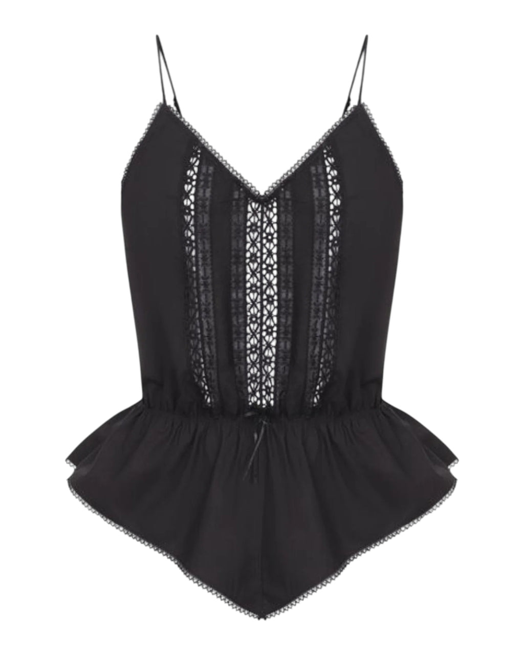 Black Cotton Poplin Top