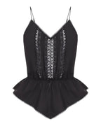Black Cotton Poplin Top