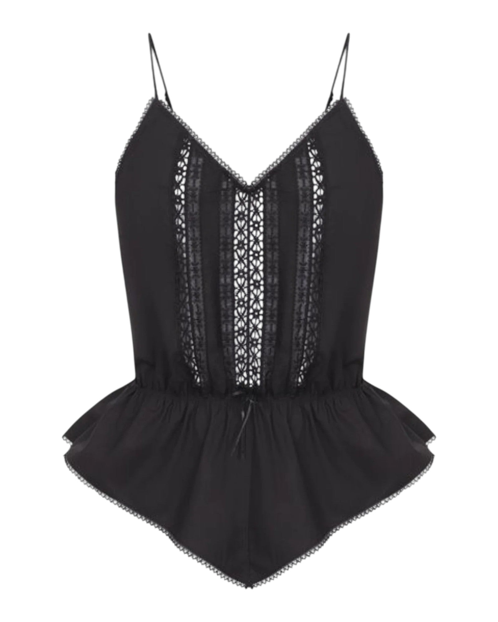 Black Cotton Poplin Top