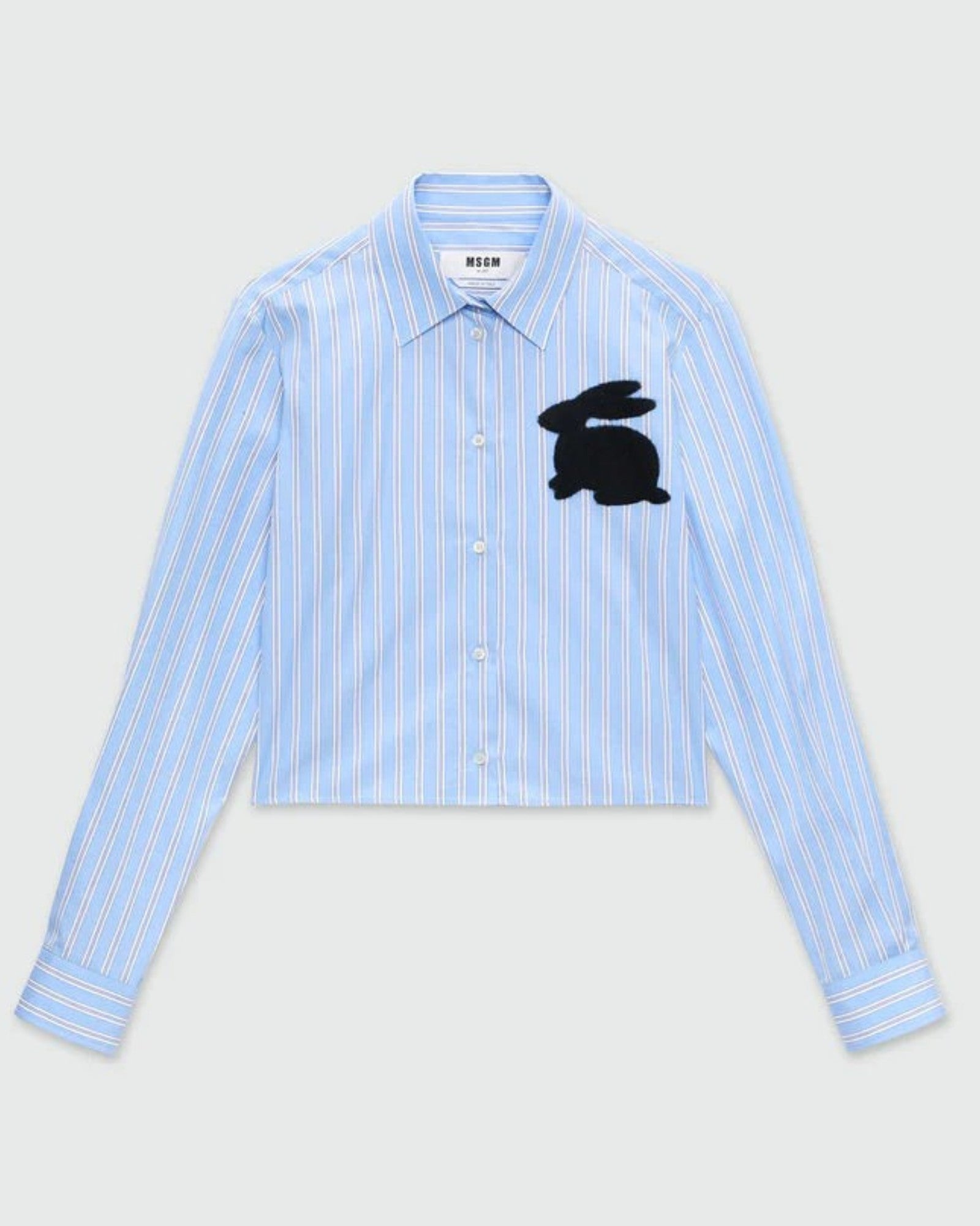 Light Blue Cropped Poplin Shirt