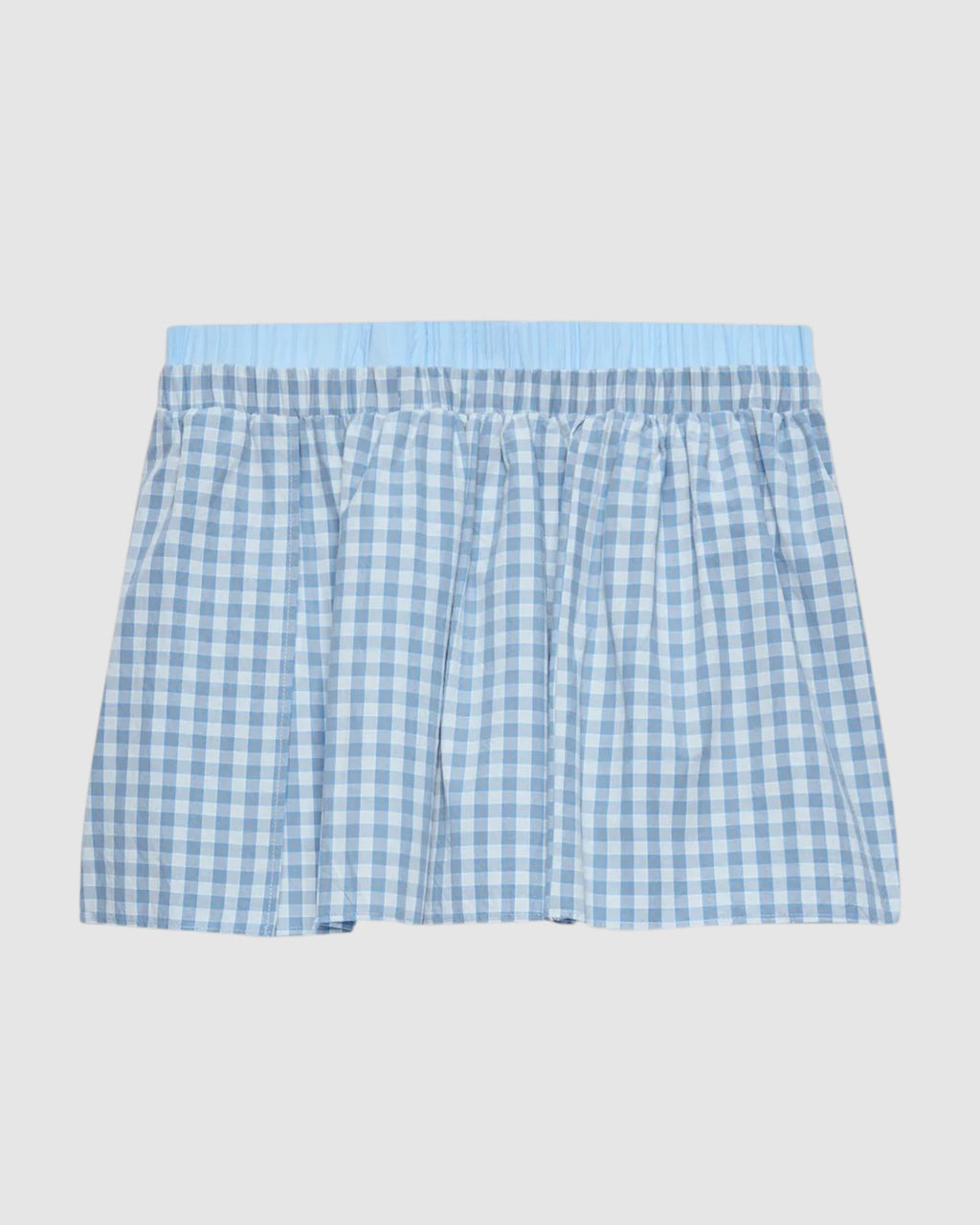 Light Blue Micro-Check Bermuda Shorts