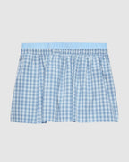Light Blue Micro-Check Bermuda Shorts