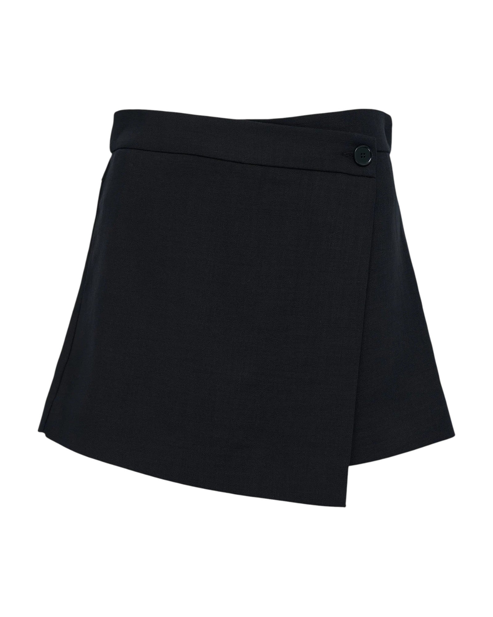 Black Viscose-Blend Canvas Shorts