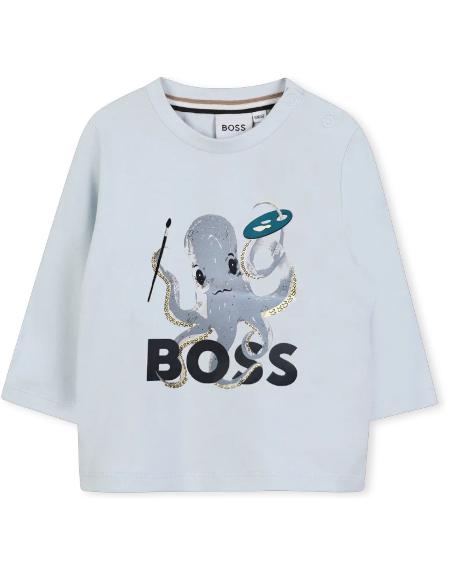 Pale Blue Long Sleeve Logo T-Shirt