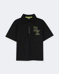 Черна поло тениска с цип за момче