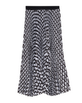 Black Pleated Soleil Skirt With All-Over Logo Print