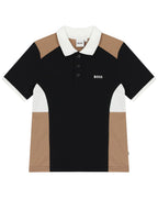 Boys Black Logo Polo T-Shirt