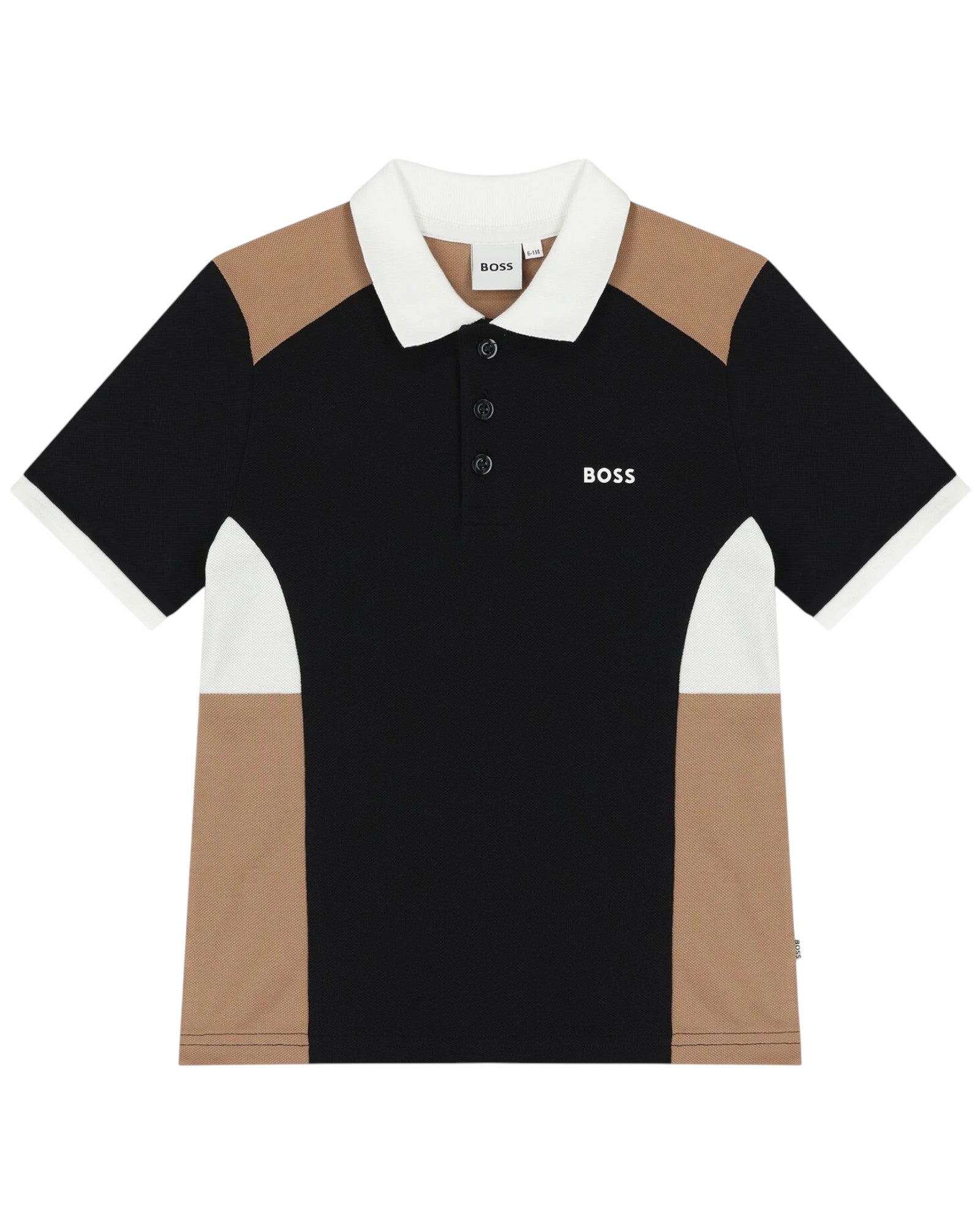 Boys Black Logo Polo T-Shirt