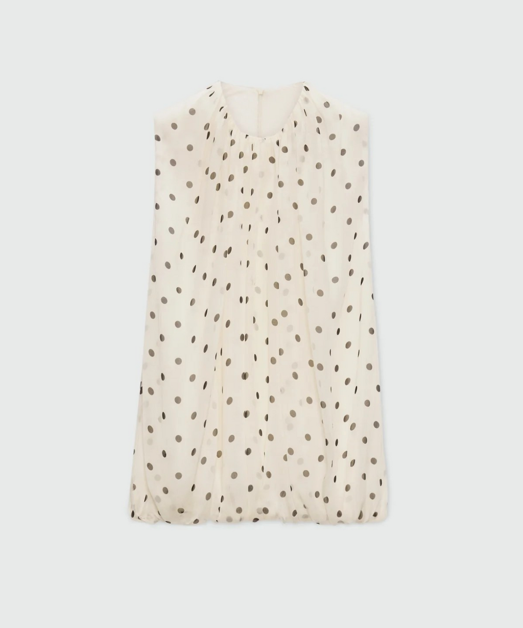 Polka Dot Chiffon Balloon Top