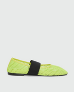 Lime Mesh Ballerina Flats