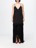 Black Popplin Midi Dress With Studs