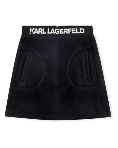 Logo-Waist Short Skirt