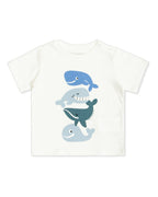 White T-Shirt With Whale Print