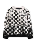 Black And White Fleece Sweatshirt