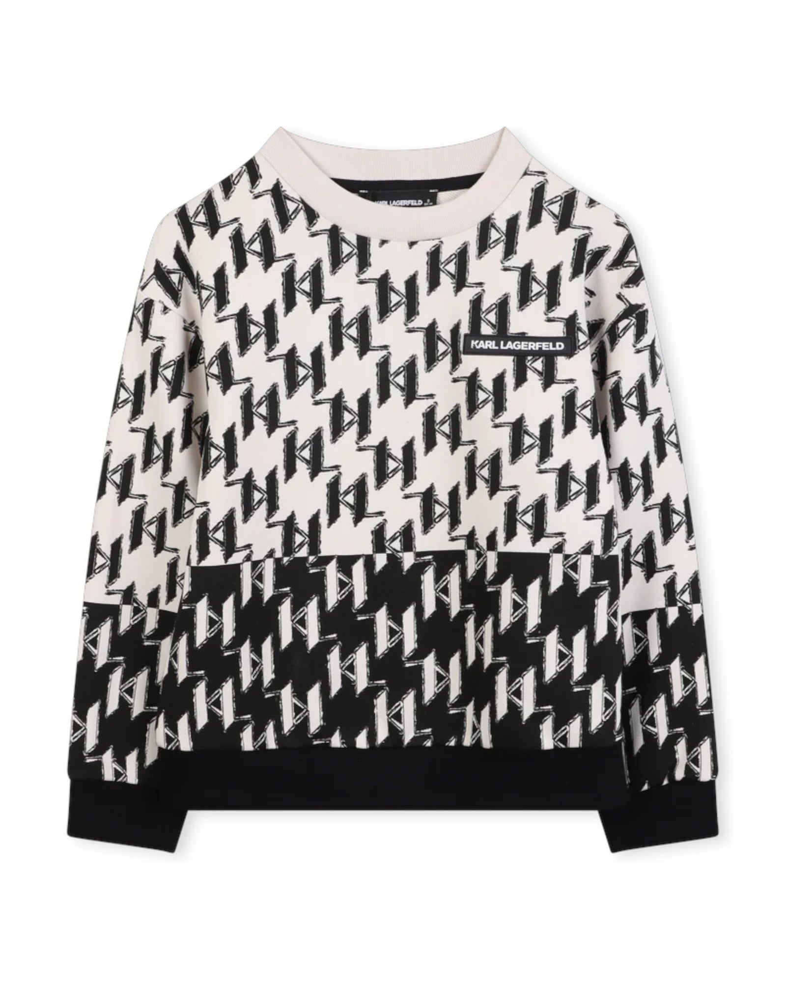 Black And White Fleece Sweatshirt