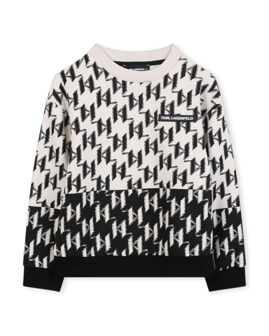 Black And White Fleece Sweatshirt