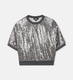 Sequined Short-Sleeved Top