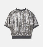 Sequined Short-Sleeved Top