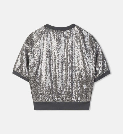 Sequined Short-Sleeved Top