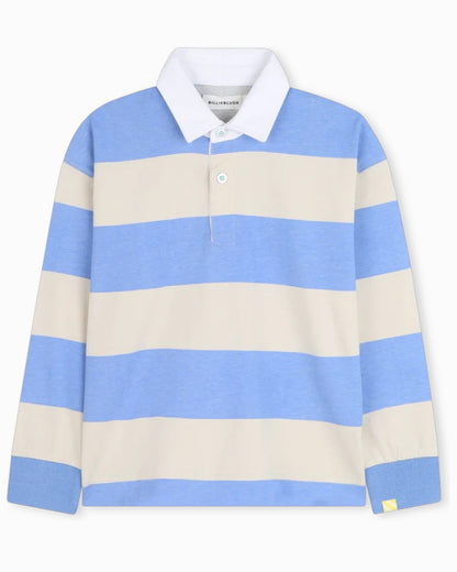 Striped Long-Sleeved Polo Shirt