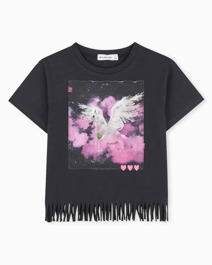 Black Fringe T-Shirt