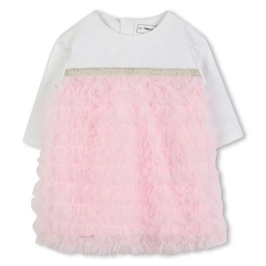Pink And White Tulle Dress