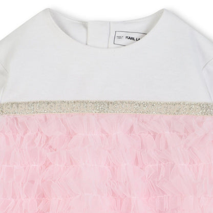 Pink And White Tulle Dress
